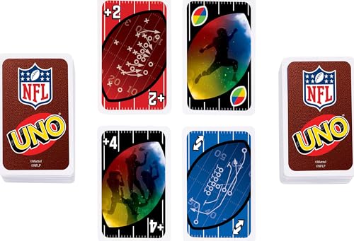 Mattel Games UNO NFL Card Game with Storage Tin, Ages 7+ | With NFL Team Logos & Special Rules for Kids, Teens & Family Game Night, Ages 7+, 2-10 Players (Amazon Exclusive) - style: UNO NFL