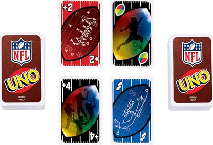 Mattel Games UNO NFL Card Game with Storage Tin, Ages 7+ | With NFL Team Logos & Special Rules for Kids, Teens & Family Game Night, Ages 7+, 2-10 Players (Amazon Exclusive) - style: UNO NFL