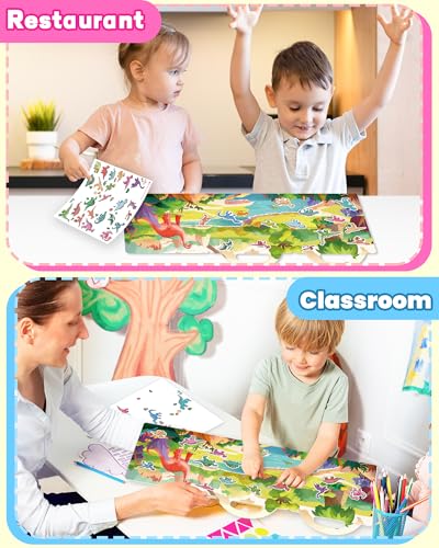 Walenced Reusable Sticker Book for Toddlers, Travel Stickers for Kids, Toddler Craft Activities Toys, Birthday Gifts for Boys & Girls - style: Dinosaurs
