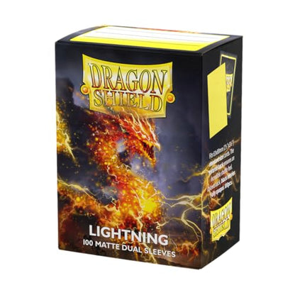 Dragon Shield | Matte Dual Standard Size Card Sleeves | 100 CT - Smooth & Tough Premium TCG Sleeves - Compatible with Pokemon, Flesh & Blood, One Piece & Magic the Gathering | Lightning - color: Lightning