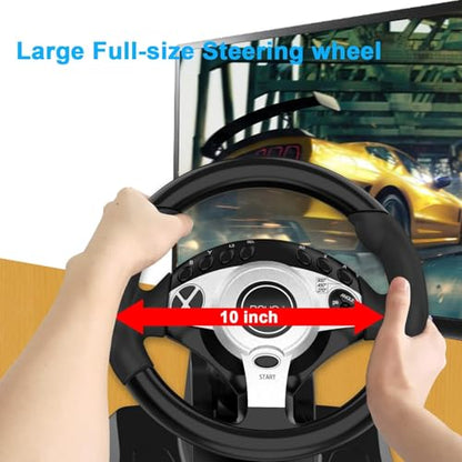 DOYO Gaming Steering Wheel, PC Racing Wheel 270/900° Car Sim Driving Gaming Wheel Dual-Motor Feedback Driving with Paddle Shifters, Gear Lever Bundle for Xbox One, Xbox Series X/S, PS4, PS3, Switch - color: Black-270/900°