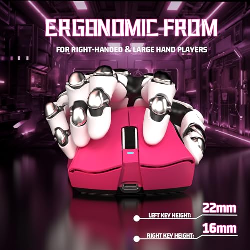 ATTACK SHARK V3 Ultra-Light Wireless Gaming Mouse,PAW3311 Sensor, 500mAh, 62g, 25KDPI 2.4G/BT/USB-C Rechargeable Wireless Mouse with 5 Programmable Buttons for Laptop,PC,Mac Gamer (Berry Red) - color: Berry Red