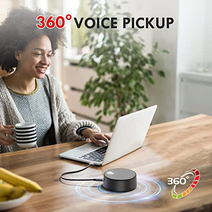 USB Computer Speakers, PC Speaker with Microphone, 2 Sound Modes | Hand Free Enhanced Voice Pick up, Compatible with Zoom for Video Meeting, Skype, Gaming, Zoom, Plug & Play