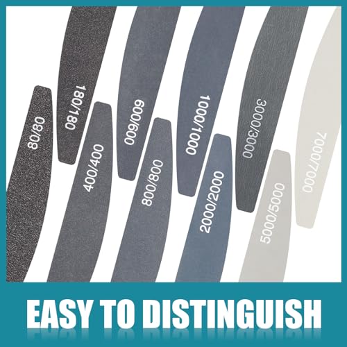 Honoson 20 Pcs Sanding Sticks for Plastic Models 3D Print Polishing Sticks Assorted Metal and Wood Sanding Tools Accessory for Model Craft Amateur Beginner(Low Grits Rating,Moon Style) - style: Moon Style