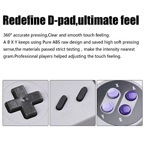 KIWITATA 2X Classic SNES USB Controller for PC Gamings, Retro SNES Wired USB Game Emulator Controller for Windows XP 7 8 11 Mac Raspberry Pi