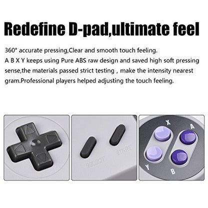 KIWITATA 2X Classic SNES USB Controller for PC Gamings, Retro SNES Wired USB Game Emulator Controller for Windows XP 7 8 11 Mac Raspberry Pi