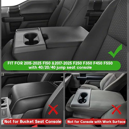 ramuel Center Console Armrest Cover for Ford F150 F-150 2021-2025 | Only fit for Work Surface Console,Anti-Scratch ， Non-Slip ， PU Leather ，Easy Install - size: for F150 F-150 14th GenJump Seat Console