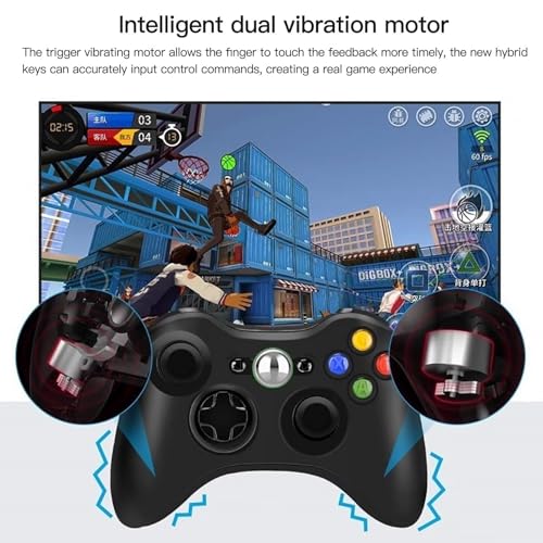 USonline911 USB Wired Controller Replacement for Xbox 360 Joypad Vibration Gamepad Joystick for PC Controller for Windows 7/8 / 10(Black