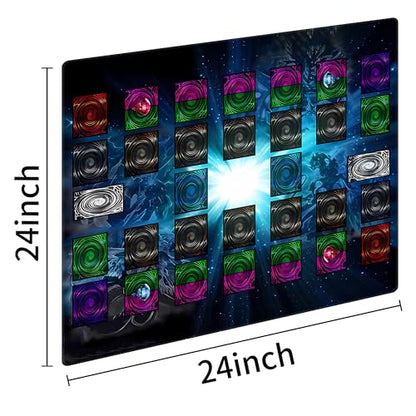 Stitched for Yugioh Playmat, 2-Player, Master Rule Duel Field Zones, Large Card Game Mat, Original Art Designs & Accessories (blue1) - color: Blue1