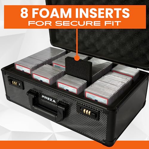 PREZA Graded Card Storage Box - Premium Trading Card Case for Graded Sports and TGC Collectibles - Carbon Fiber Slab Case Storage (X-Large)