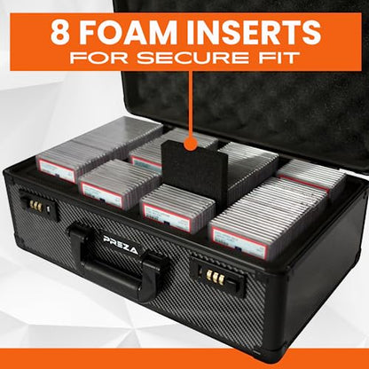 PREZA Graded Card Storage Box - Premium Trading Card Case for Graded Sports and TGC Collectibles - Carbon Fiber Slab Case Storage (X-Large)