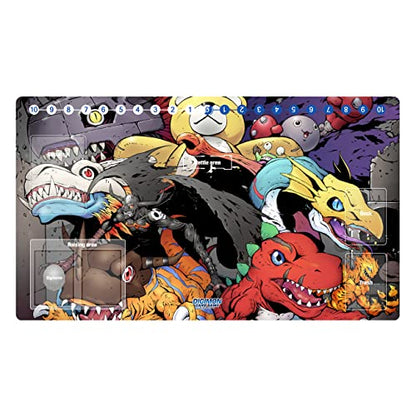 New Mlikemat Digimon Anime Duel Playmat Trading Card Game Mat DTCG Play Mat with Card Zones + Free Bag