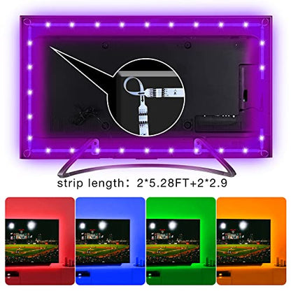 DAYBETTER Led Lights for TV 85Inch,20ft TV Led Backlight 85-100 Inch | USB Led Strip Lights with Remote,Music Sync Bluetooth TV Light Behind,TV Lights for Bedroom,Mood Lighting,Gaming Room Decor - size: 20ft for 85-100 Inch