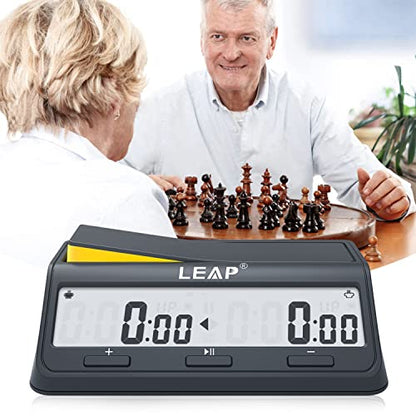 Chess Clock Digital Timer Advanced for Game and Chess Timer with Large Screen Bonus & Delay Count Down up Alarm - color: Navy Blue