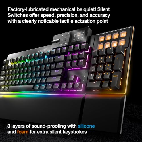 be quiet! Dark Mount Mechanical Keyboard and Dark Perk Ergo Wireless Gaming Mouse Bundle – Hot-Swappable Numpad, Display Keys, Silent Tactile Switches, 32,000 DPI Sensor, up to 110 Hours Battery Life