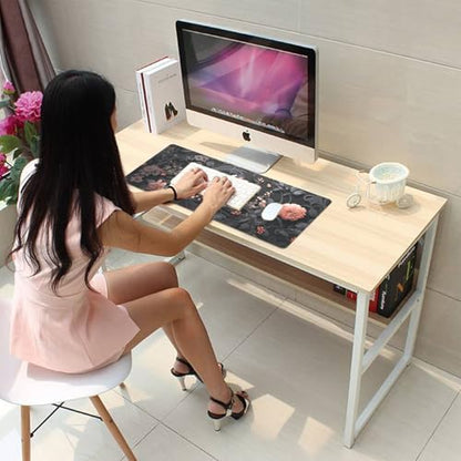 Black Floral Large Mouse Pad Desk Pad,27.5x11.8 in Extended Keyboard Mousepad with Stitched Edges, Waterproof Non-Slip Rubber Base for Office Computer Laptop Home - color: Black Flower