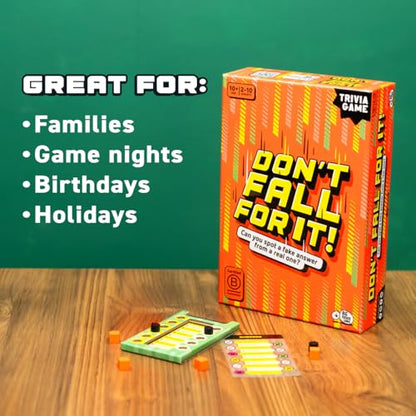 Don't Fall for It - The Hilarious Tower Trivia Game for Ages 10 and up. Fun and Easy Board Game for 2+ Players, Perfect for Families and Kids and Game Night. - style: Orange Version (Same Content)
