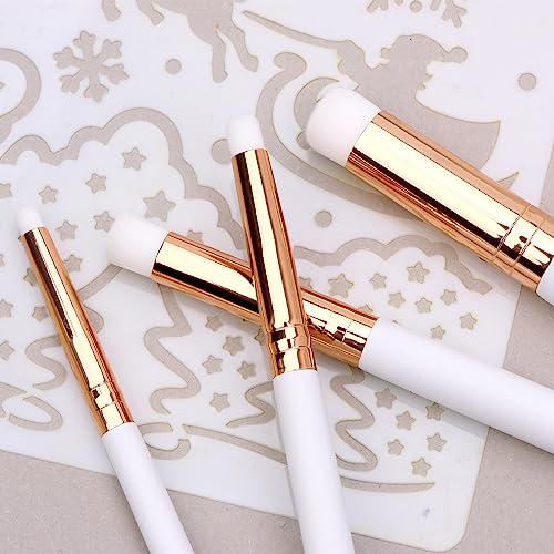 UNIMEIX Dry Brush Miniature Painting Drybrush Detail Paint Brush Set Hobby Detail Blending Brushes for Effortless Watercolor Brushes Scale Model Painting (8 Pack) - color: White