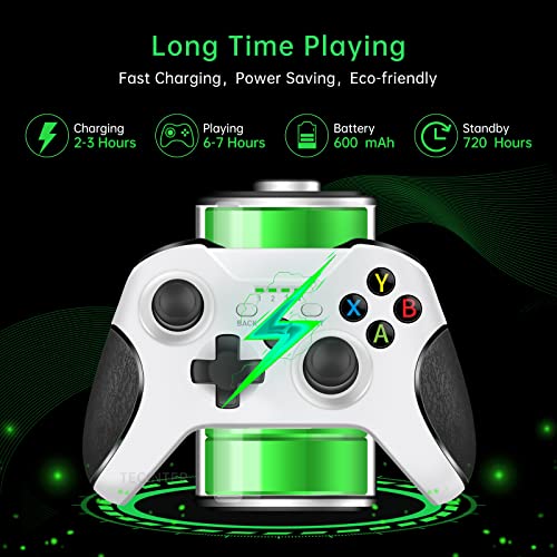 TECTINTER XB1 Controller Wireless, 2.4GHZ Game Controller Compatible with XB/One S/One X/One Series X/S/Elite/PC Windows 7/8/10/PS3, Built-in Dual Vibra - color: Premium White