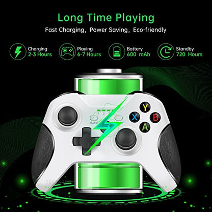 TECTINTER XB1 Controller Wireless, 2.4GHZ Game Controller Compatible with XB/One S/One X/One Series X/S/Elite/PC Windows 7/8/10/PS3, Built-in Dual Vibra - color: Premium White