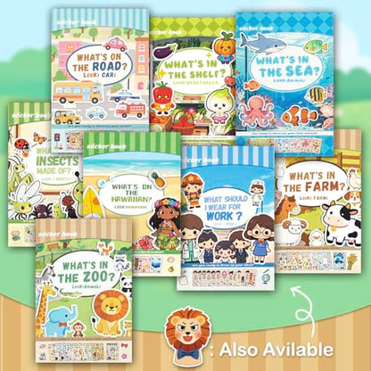 Make a Face Stickers for Kids, 10 Cute Animal Sticker Sheets and 1 Scene Card, Mess-Free DIY Classroom Activities, Goodie Bag Stuffers, Party Favors, Removable and Repositionable - style: Zoo