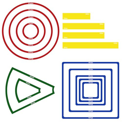 15 Pcs Area of Effect Spell Templates, DND Spell Templates, Acrylic Spell AOE Damage Template Set, Include 5 Cube 4 Circle 2 Cone 4 Line Templates, Tabletop RPG Gaming Accessories.