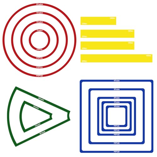15 Pcs Area of Effect Spell Templates, DND Spell Templates, Acrylic Spell AOE Damage Template Set, Include 5 Cube 4 Circle 2 Cone 4 Line Templates, Tabletop RPG Gaming Accessories.