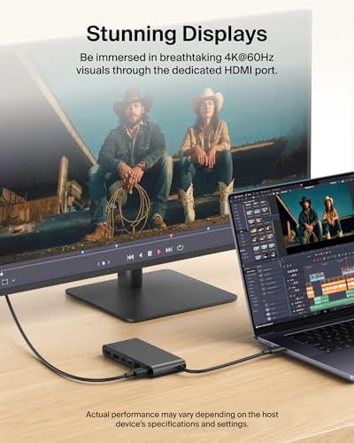Belkin Connect 8-Port USB C Hub, Supports Display w/Resolutions up to 4K@60Hz - Works with Neo MacBook, Windows, Chromebook, & More - 100W PD w/ 10Gbps Data Transfer Speeds & 2.5Gbps Ethernet - Black - style: 8-in-1 USB-C Hub