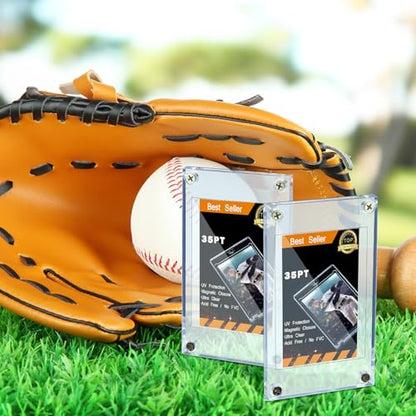 25 Pieces Acrylic Card Holder Screw Trading Card Protector 35 PT Clear Protectors for Baseball Football Sports Game Cards Storage and Display