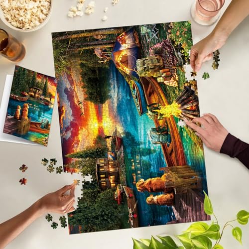 Puzzles for Adults 1000 Pieces, Jigsaw Puzzle for Adults, Fun Challenging Puzzle, Wilderness Lakeside Puzzles Game, Interlock Perfectly No Dust, Gifts for Friends Parents Father's Day - color: Wilderness
