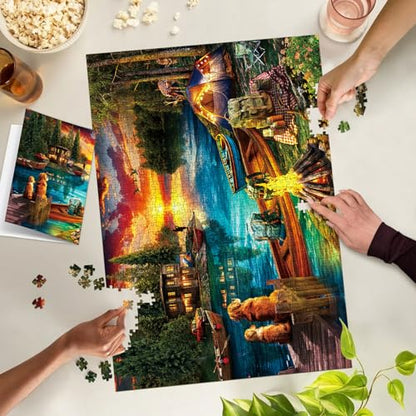 Puzzles for Adults 1000 Pieces, Jigsaw Puzzle for Adults, Fun Challenging Puzzle, Wilderness Lakeside Puzzles Game, Interlock Perfectly No Dust, Gifts for Friends Parents Father's Day - color: Wilderness