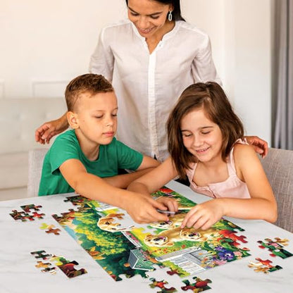 Jeacirio Puzzles for Kids Ages 4-6 6-8, 100 Piece Puzzles for Kids, Golden Retriever Dog Family Jigsaw Puzzle, Educational Puzzle Toys for Boys and Girls, Kids Puzzles Ages 5-8 8-10, 15 x 11 Inch - size: Golden Retriever Puzzles