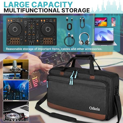 ORKELS DJ Controller Bag Case, Portable DJ Travel Case, Fits Pioneer DDJ REV1 SR SR2 OMNIS DUO, Mixtrack Platinum FX - size: DDJ-SR/SR2/REV1/Pro FX