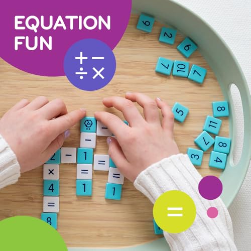 Mobi Educational Math Game - Addition, Subtraction, Multiplication and Division in a Crossword Grid, Numerical Function Tiles, Learning Math Games Kids - for Children Ages 8+ - style: Mobi