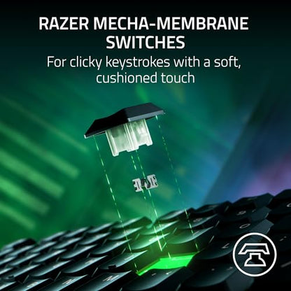 Razer Ornata V3 TKL Gaming Keyboard, Low-Profile Keys, Black | Mecha-Membrane Switches, UV-Coated Keycaps, Backlit Media Keys, 8-Zone RGB Lighting, Spill-Resistant, Magnetic Wrist Rest - color: Classic Black, size: V3 TKL