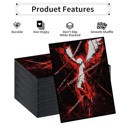 MTG Card Sleeves, Ultra Clear Front & Matte Finish Back, 100 Count Standard Size Matte Art Sleeve for Magic The Gathering - color: Angel