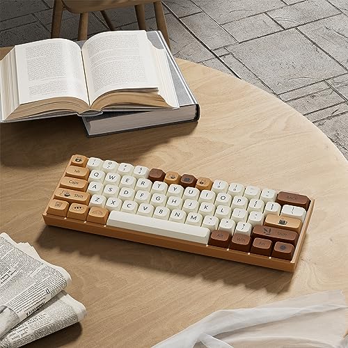 dagaladoo Cute PBT keycaps,Coffee Cat, XDA Profile Keyboard Keycaps | Beige/Brown key caps,Dye Sublimation,140-keys Custom keycaps for 60% 65% 75% 100% Cherry-MX switch Mechanical Keyboard - color: Coffee cat (XDA)
