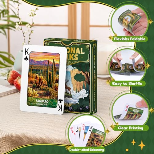 Playing Cards 2 Pack, 2 Deck of Cards, National Park Theme Playing Cards | Standard, Poker Cards Set for Card Games, Family Game Night,Blackjack,Camping,Travel,Party Favors,Birthday,Stocking Stuffers - style: National Park