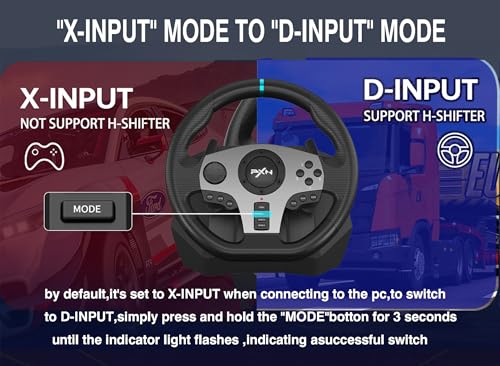 PXN V9 Gaming Racing Wheel pc Steering Wheel With Pedals and Shifter 270/900° Dual-Motor Feedback Driving gaming Racing Wheel for PC,PS4,PS3,Xbox One, Xbox Series X/S,N-Switch
