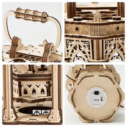 3D Wooden Puzzle for Adults, DIY Lantern Model Kit | Creative Assembly Model Building Kits to Build for Adults and Teens, DIY Assembly Puzzle, Woodcraft Kit for Christmas Day - style: Lantern