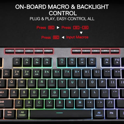 Redragon K516 PRO Shiva TKL RGB Wireless Membrane Gaming Keyboard, 87 Keys Mechanical-Feel Keyboard w/Smooth Linear Switch, On-Board Macro & Multimedia Keys, 16.8M RGB Backlit, Software Supported - size: 87 Keys Pro