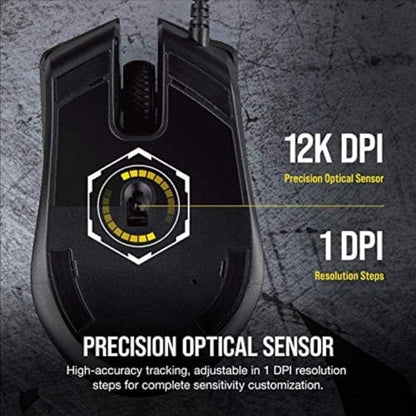 Corsair Harpoon PRO RGB Wired Lightweight FPS/MOBA Gaming Mouse – 12,000 DPI – 6 Programmable Buttons – iCUE Compatible – PC, Mac, PS5, PS4, Xbox – Black