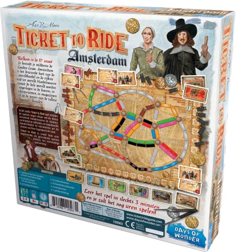 Asmodee Ticket to Ride Amsterdam Board Game - Train Route-Building Strategy Game, Fun Family Game for Kids & Adults, Ages 8+, 2-4 Players, 10-15 Minute Playtime - style: Amsterdam