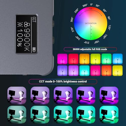 P96L RGB Video Light by SmallRig, Portable Metal LED Camera Light, 2500-8000K, 21 Effects, CRI 96+, OLED Display, Photo and Video Lighting, Long Battery Life, Fits Phone and Camera (Pack of 2) - size: 14cm P96L (Pack of 2)