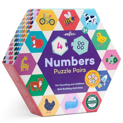 Eeboo Numbers Hexagon Pairs Puzzle, 1 EA - style: Numbers