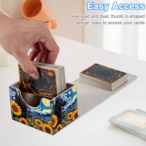 Dog in Starry Night Deck Box for MTG Commander | Holds 100+ Double-Sleeved Cards | Strong Magnetic TCG Card Case for Collectible Games - color: Dog in Starry Night