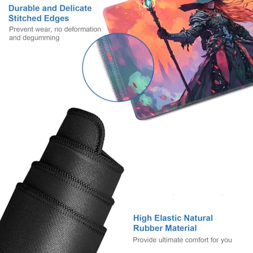 for MTG Game Playmat - 24 x 14 inches with Dices and Storage Bags, Non-Slip Base for TCG and Board Game Card Mats, Trading Card Games Mat, Mage Anime Pattern Collectible Card Playmats - color: Jv-playmat-p7-1-g189