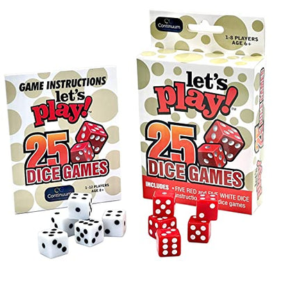 Continuum Games Let's Play 25 Games - Dice Games | Portable Family Dice Games, Fun for the Whole Family