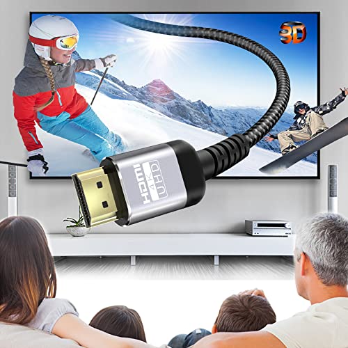 Soonsoonic 4K HDMI Cable 20 Feet | 18Gbps Ultra High Speed HDMI 2.0 Cable & 4K@60Hz HDR 3D ARC HDCP2.2 Ethernet HDMI Cord | for UHD TV Monitor Laptop Xbox PS4/PS5 ect (6.1m) - size: 20FT