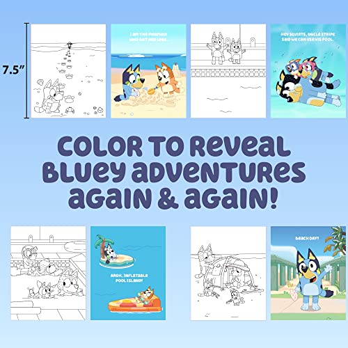 Horizon Group USA Bluey Aqua Art - Reusable Water Reveal Activity Pages With Water Pen for No-Mess Drawing and Coloring - style: Bluey